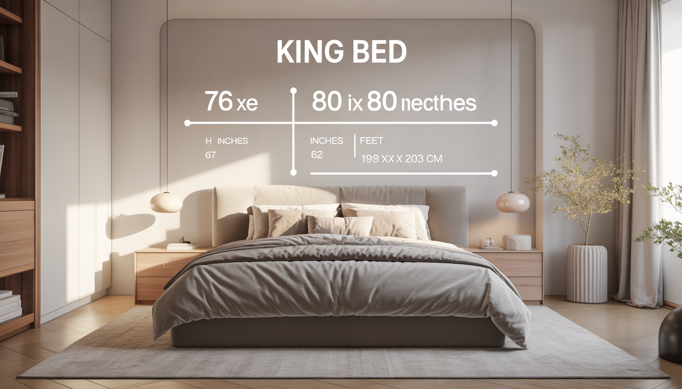 standard king bed dimensions 76 x 80 inches size chart